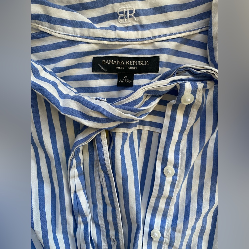 Banana Republic Striped Sleeveless Bow Blouse - Picture 6 of 8